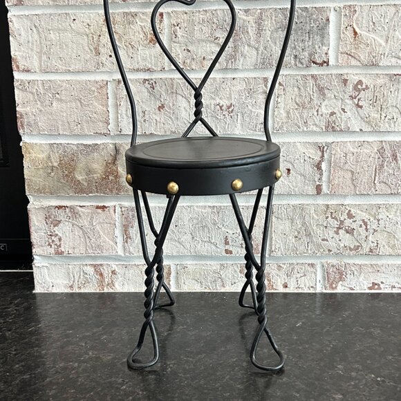 Doll Sized Ice Cream Parlor Chair, Wrought Iron Doll Chair, Vintage Doll Chair - Picture 8 of 8